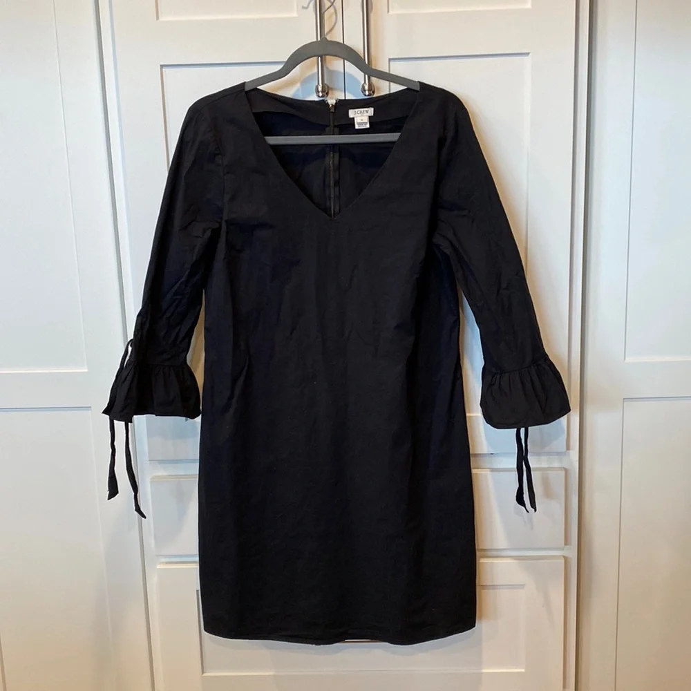 J Crew black dress with bell sleeves size 10 - Picture 1 of 4